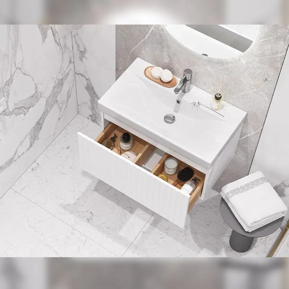 Тумба с раковиной подвесная Velvex Compo tp.COM.9696.70.1Y белый глянец, 70 см