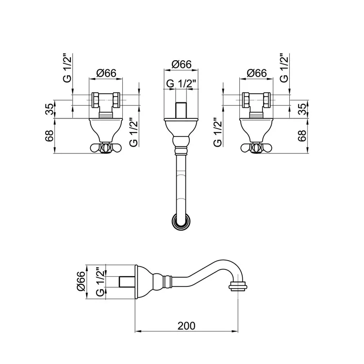 Смеситель для раковины Webert Ottocento OT750404065, бронза
