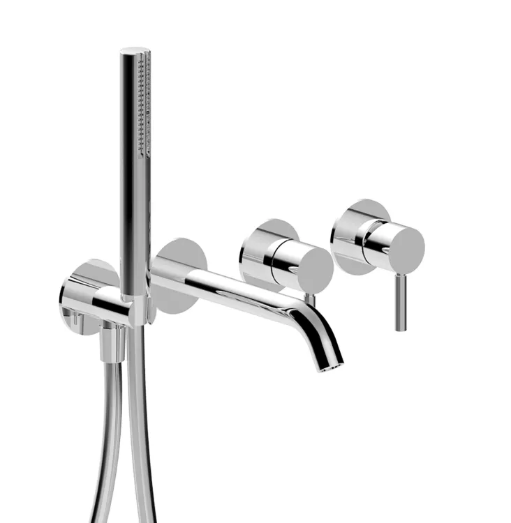 Смеситель для ванны и душа Fantini Nostromo, матовая натуральная сталь (50 93 M721B)