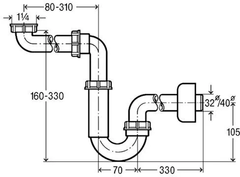 Сифон для раковины Viega V2 606220