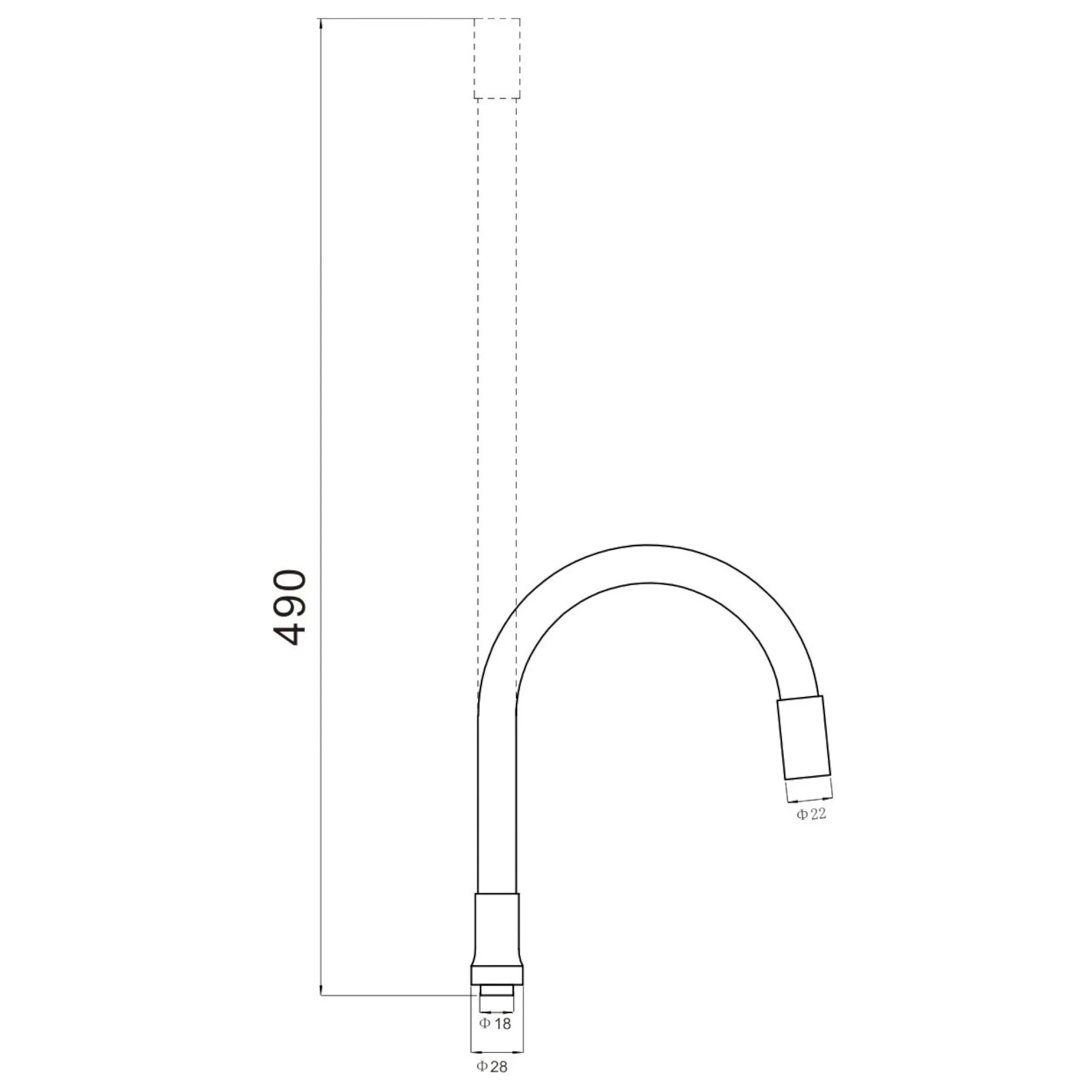 Гибкий излив 1/2″зеленый Savol S-CG09L