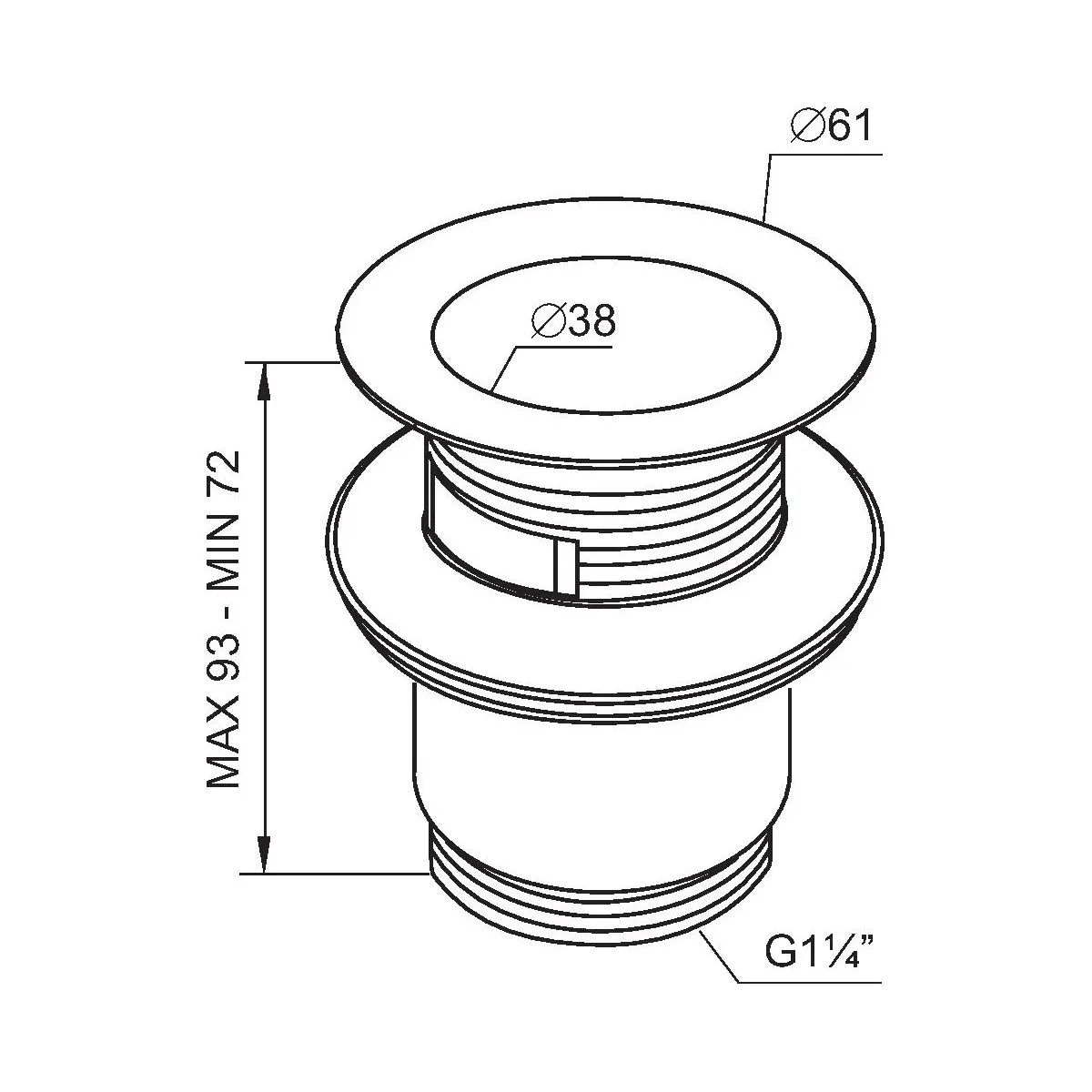 Донный клапан D-Lin D61211-1, хром