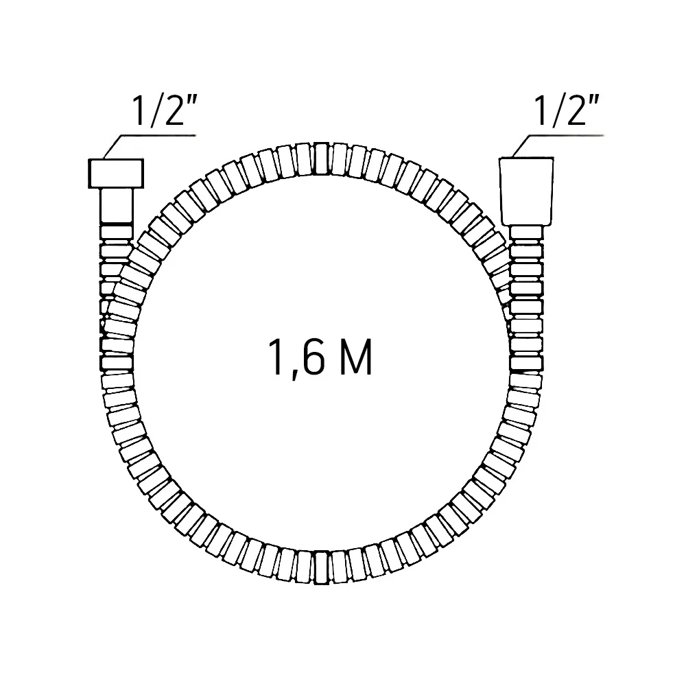 Шланг для душа (1,6м) ESKO ASH16GM, графит