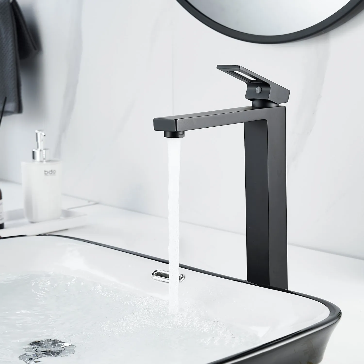 Смеситель для раковины высокий  Raffine F1196H, черный