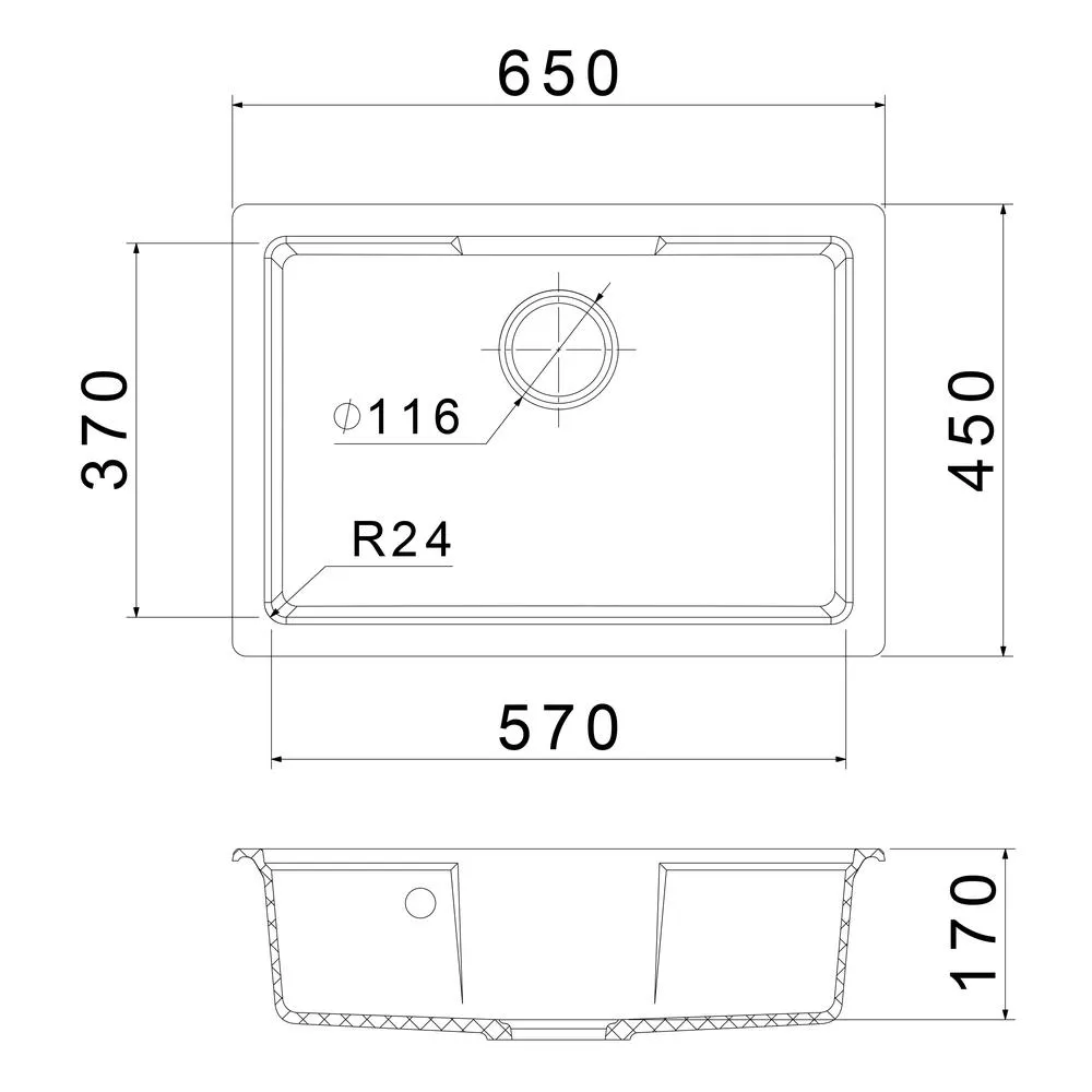 Кухонная мойка GranFest URBAN 4565, темно-серый