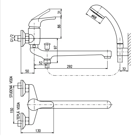 Смеситель для ванны Rav Slezak Sazava SA057.5/1