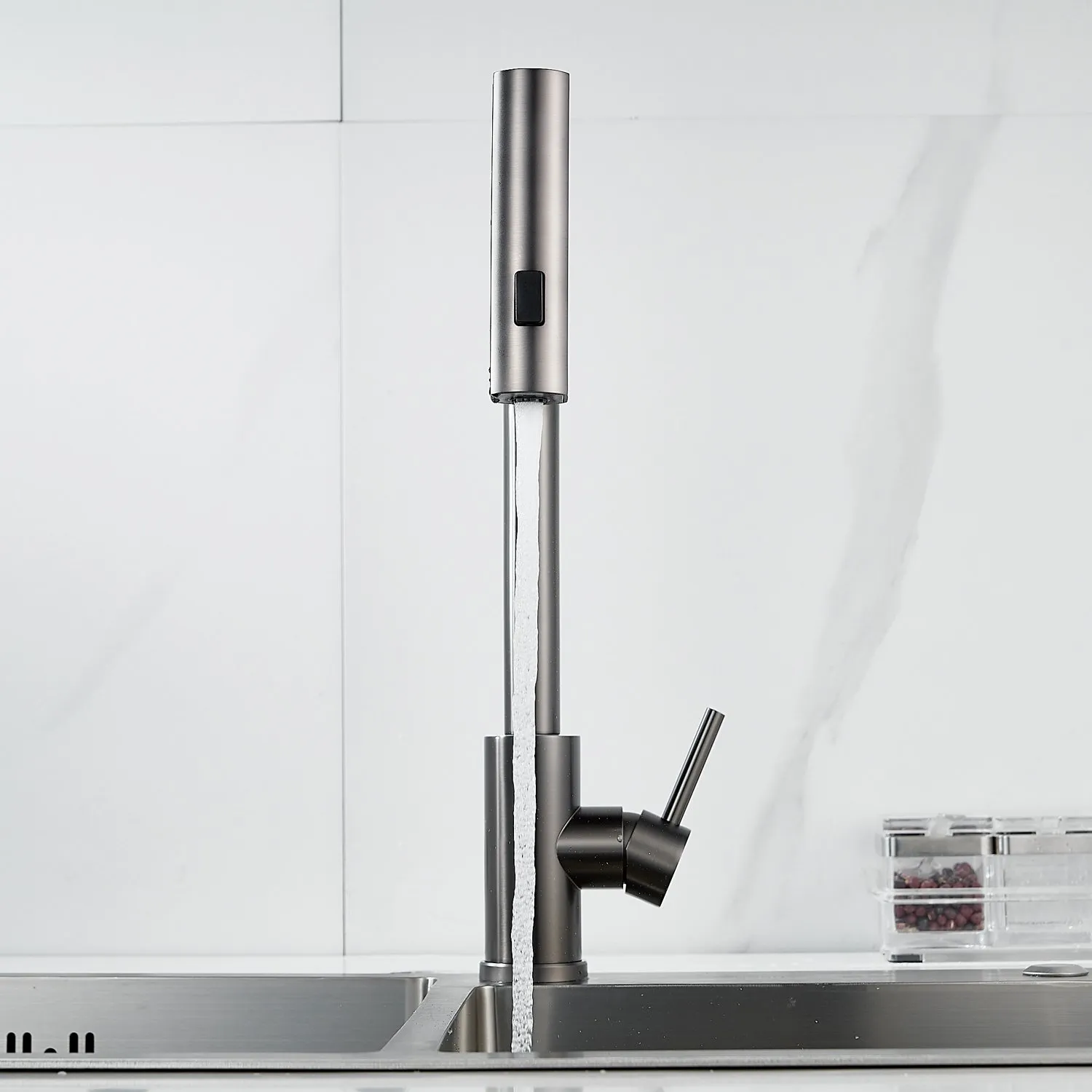 Смеситель для кухни с мультифункциональным изливом Raffine F203T, оружейная сталь