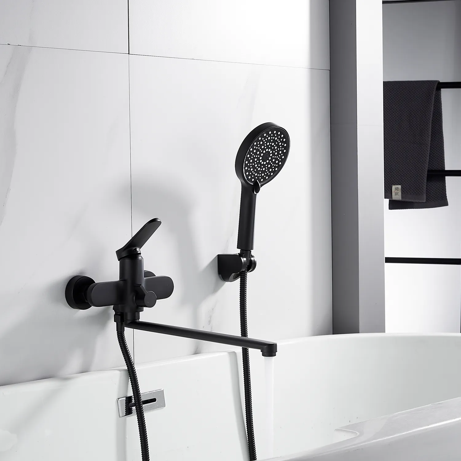 Смеситель для ванны Shevanik S4322H, черный