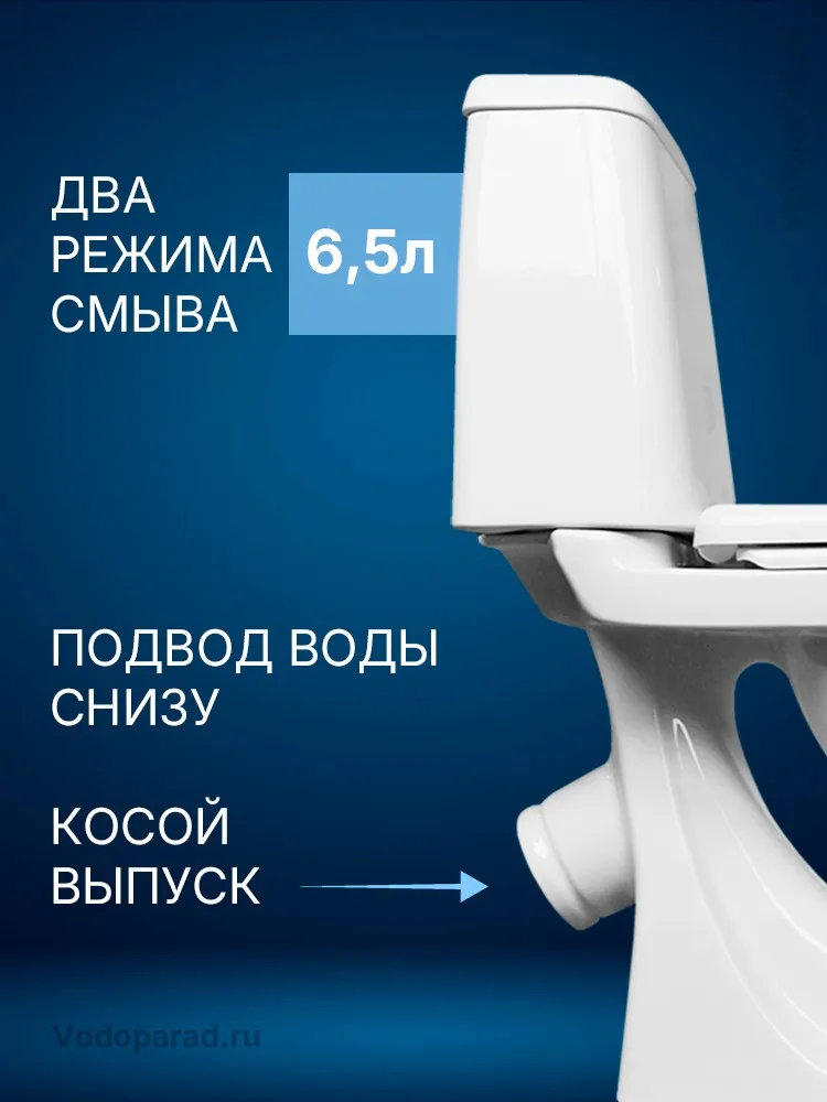 АТТИКА КОМФОРТ Унитаз-компакт Белый S1 (WC.CC/Attica/2-T/WHT.G/S1)