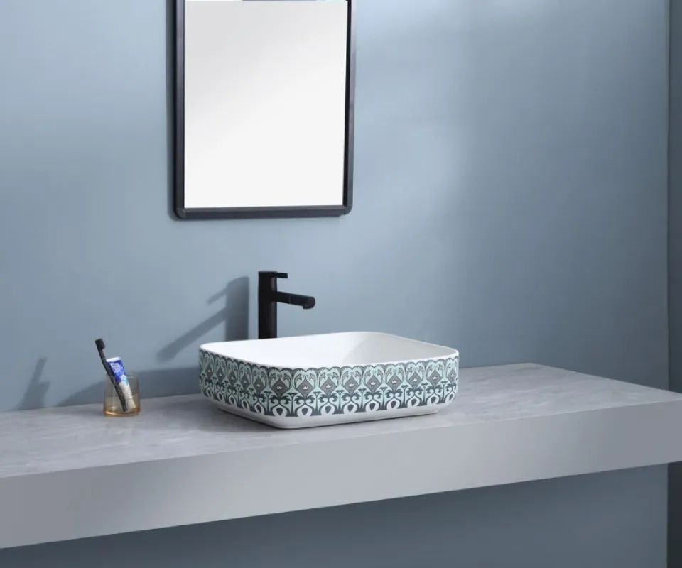 Раковина чаша Bronze de Luxe Nordic 2073, белый/синий