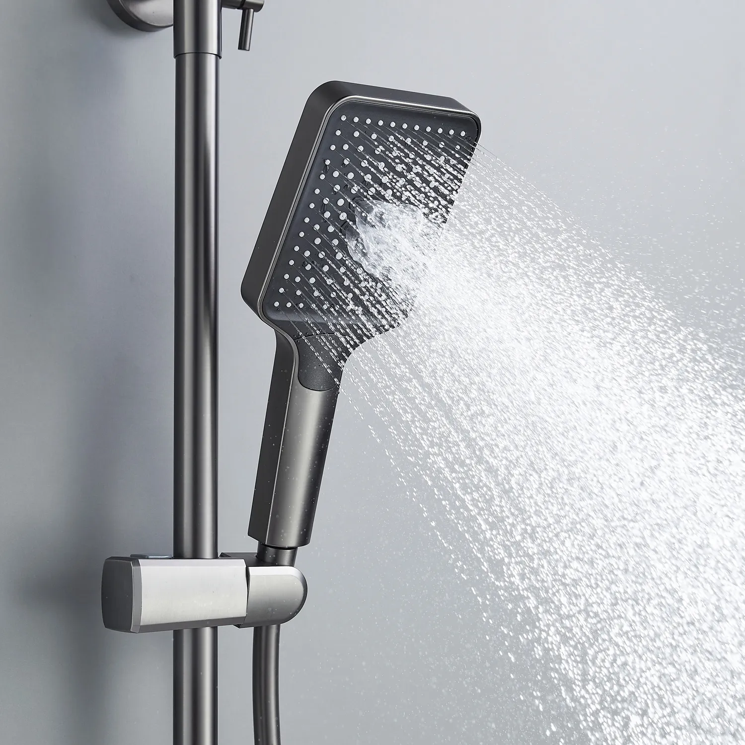 Душевая система Shevanik S4536T, оружейная сталь