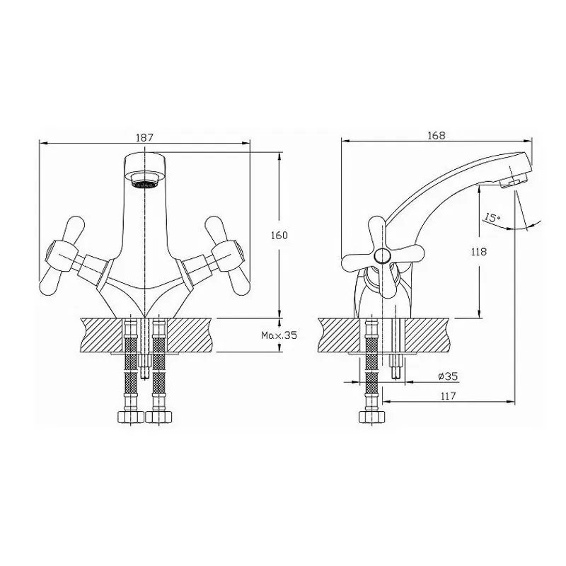 Смеситель для раковины D-Lin D110806, хром