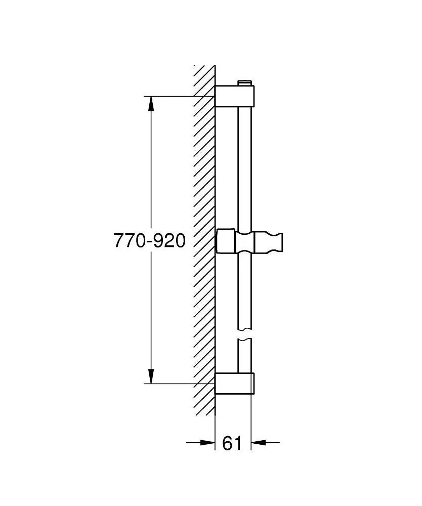27524001 Tempesta Душевая штанга 900 мм, хром (замена 27524000)