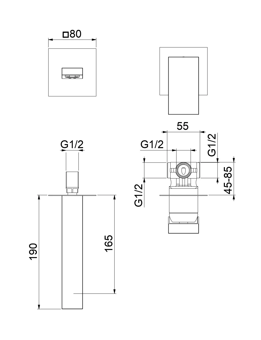 Смеситель для раковины Fiore KUBE 100CR7597, хром