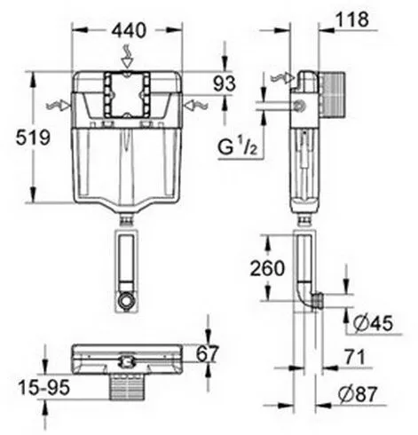 Бачок скрытого монтажа Grohe GD2 38661000