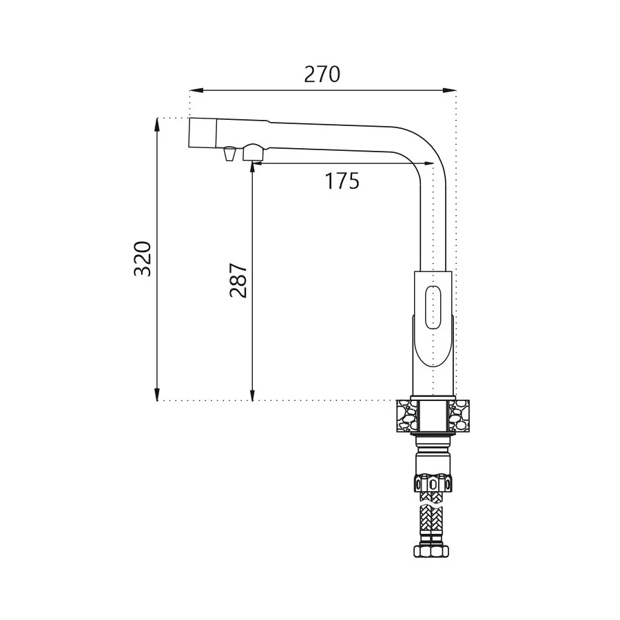 Смеситель для кухни с подключением фильтра воды D-Lin D159308, хром