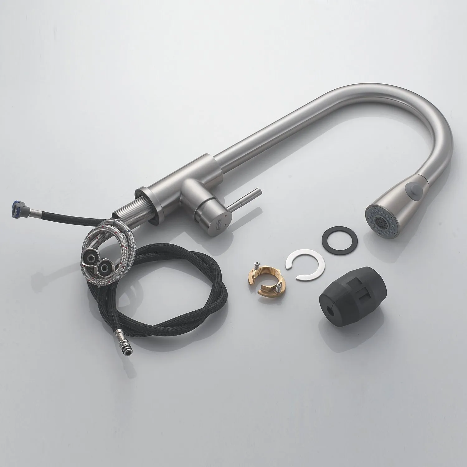 Смеситель для кухни с выдвижным изливом Raffine F213L, сатин