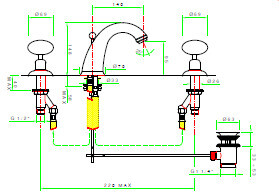 Смеситель для раковины Nicolazzi Cristallo Di Rocca, Antique Gold (2108 AG 09C Cristallo Di Rocca)
