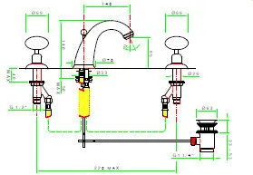 Смеситель для раковины Nicolazzi Cristallo Di Rocca, Antique Gold (2108 AG 09C Cristallo Di Rocca)