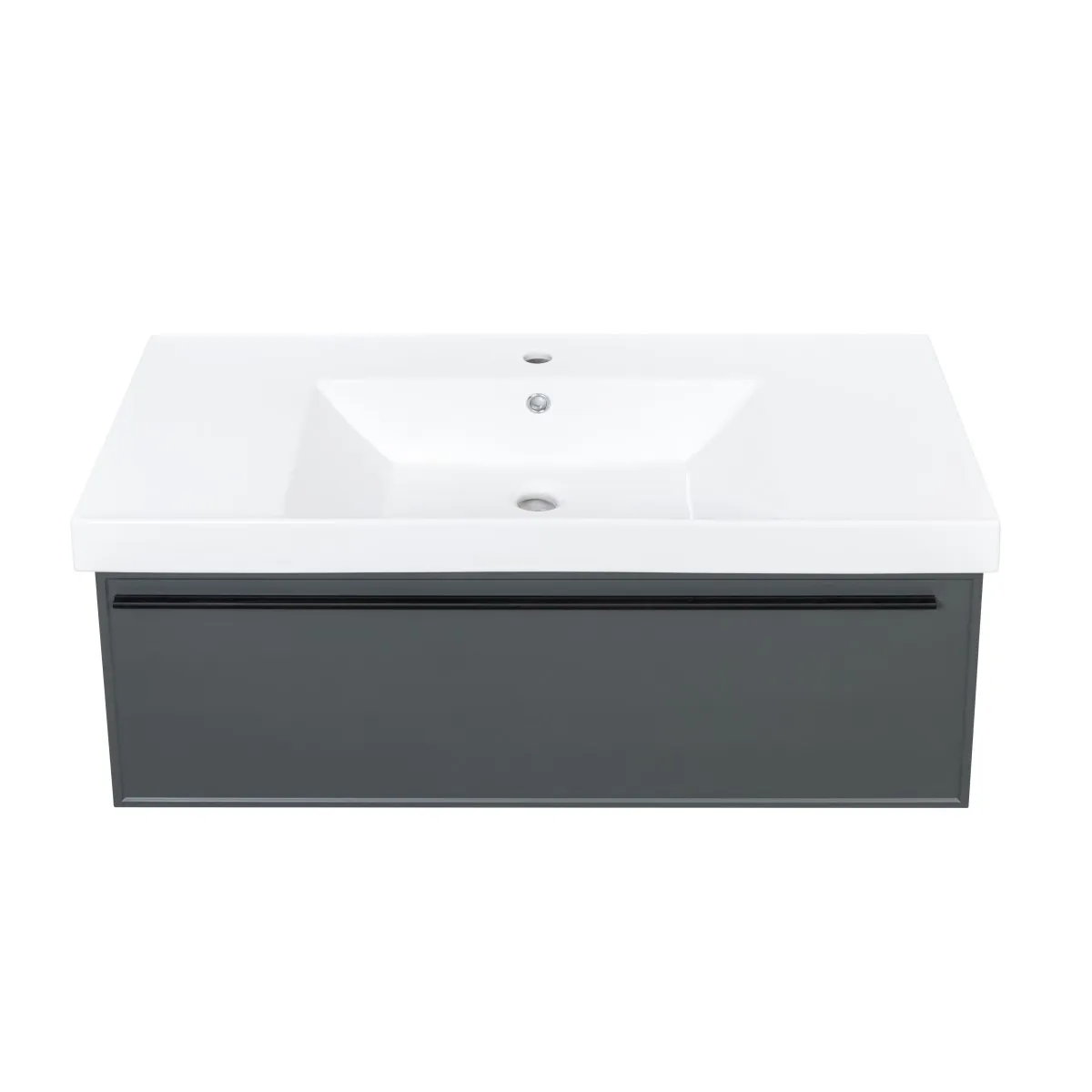 Тумба под раковину подвесная La Fenice Elba FNC-01-ELB-G-100, серо-зеленая