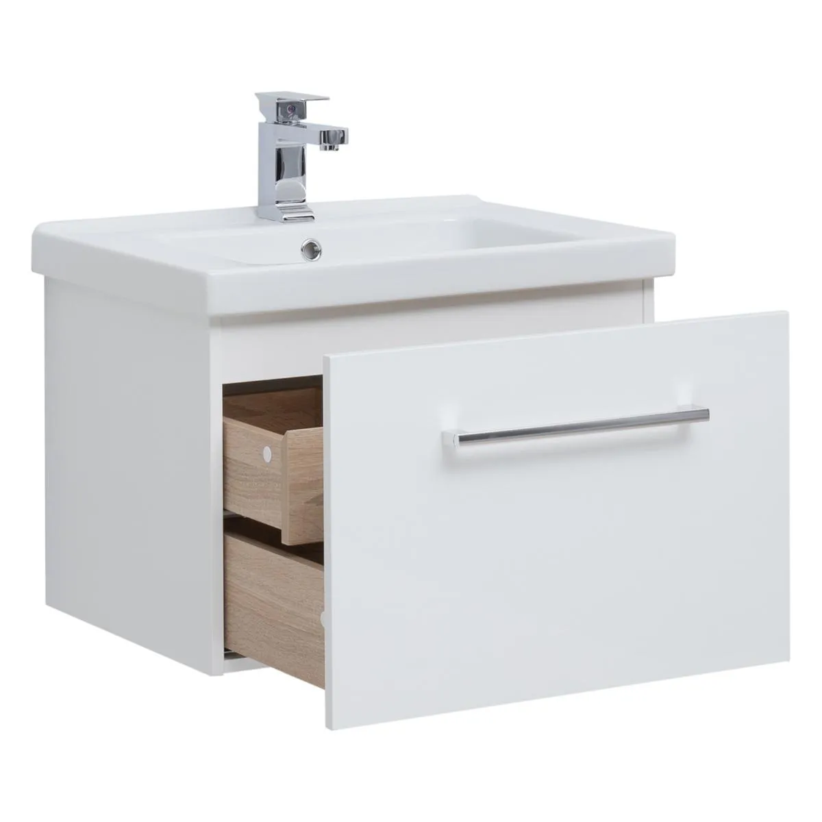 Тумба с раковиной подвесная Dreja Big Inn 65 см, белый