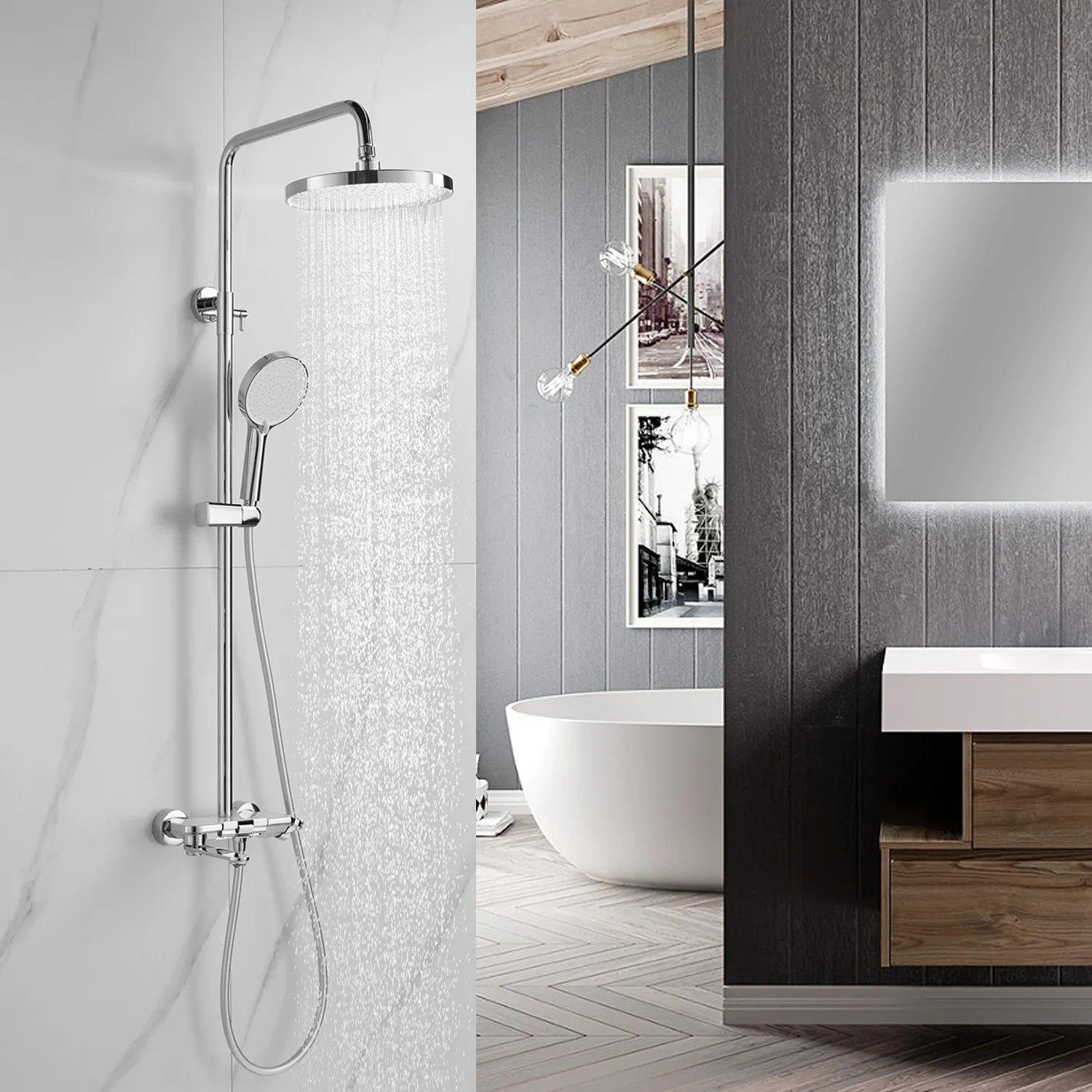 Душевая система Shevanik S4726, хром