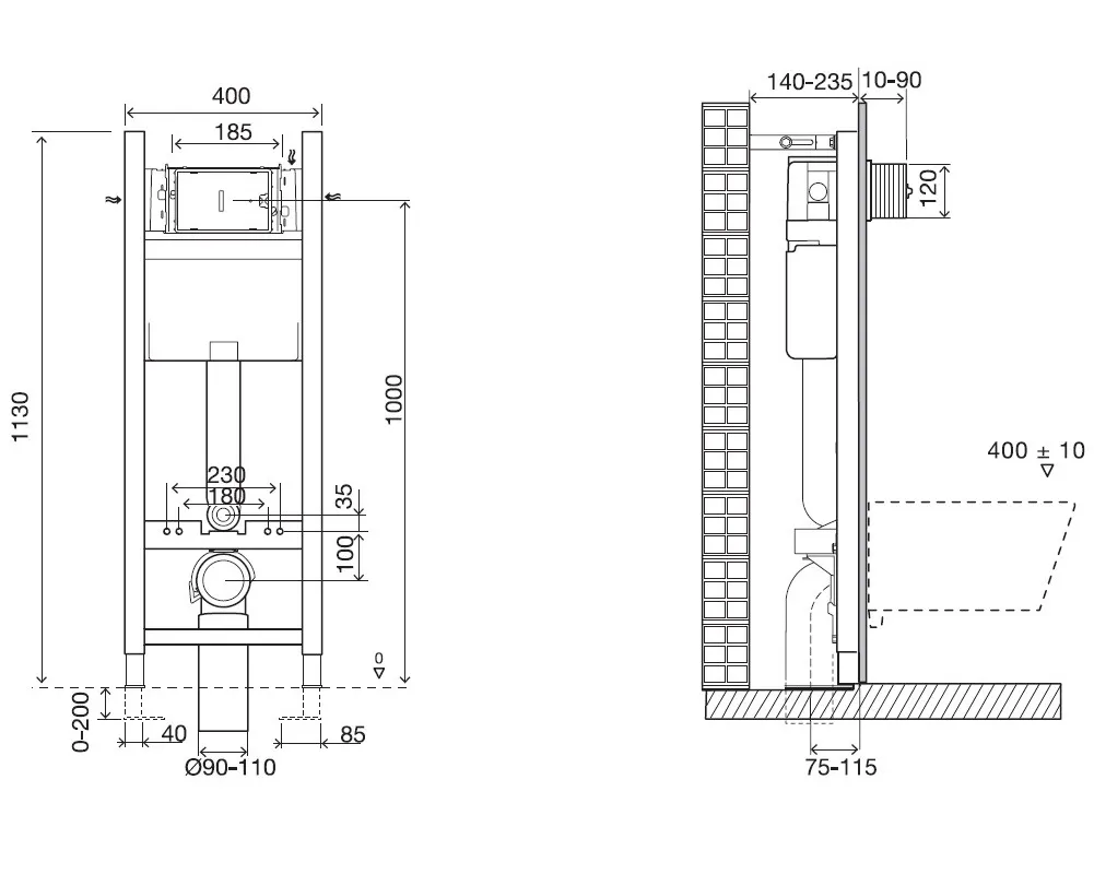 Комплект унитаз с инсталляцией, кнопкой и сиденьем микролифт Jacob Delafon Vox (E21770RU-0)