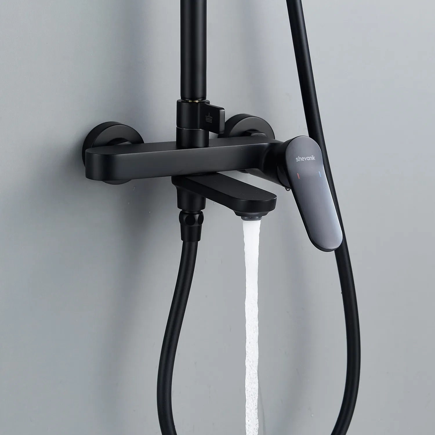 Душевая система Shevanik S4336H, черный