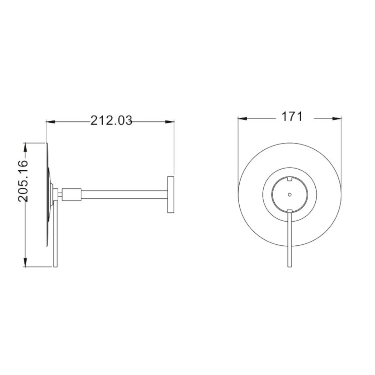 Зеркало настенное с увеличением 5х JAVA S-M112L