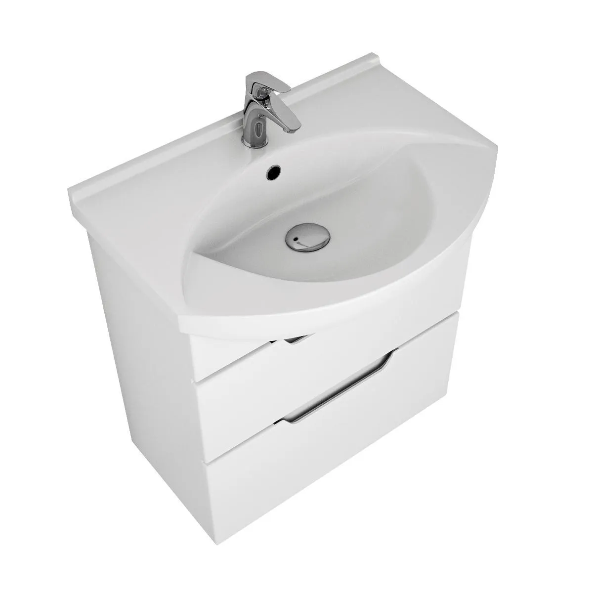 Тумба с раковиной подвесная/напольная Dreja Laguna Plus 75 см, белый