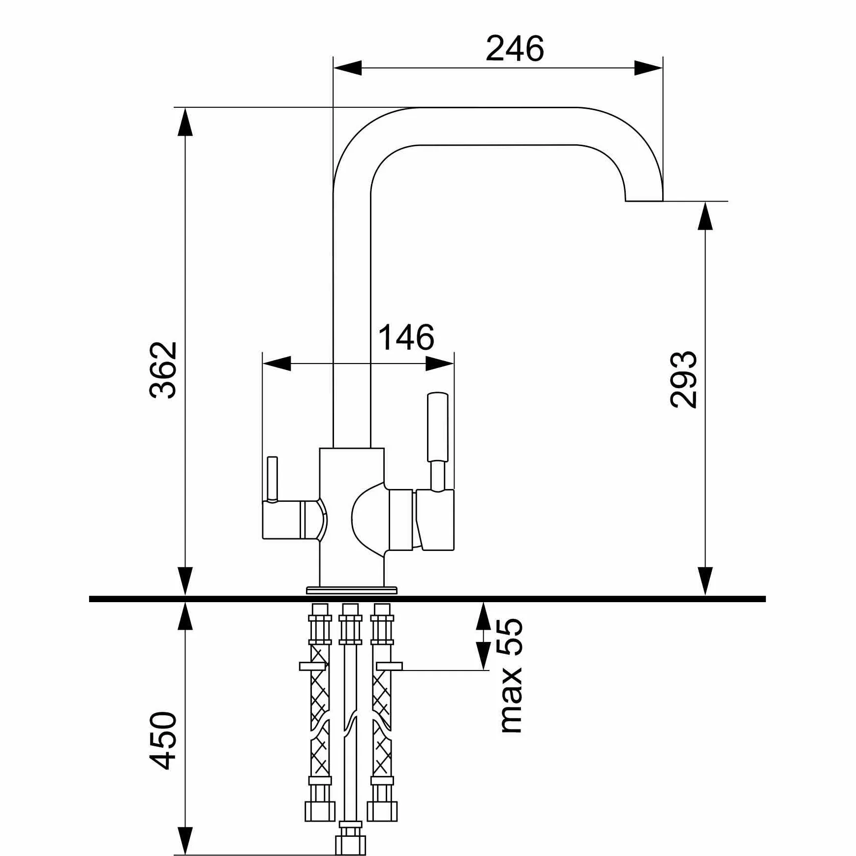 Смеситель для кухни Ulgran UQ-019-06, трюфель