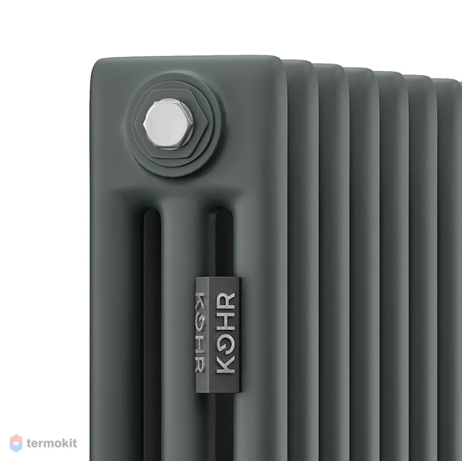 Стальной трубчатый радиатор Kohr Heim 3030/20 секций с боковым подключением 3/4 черный