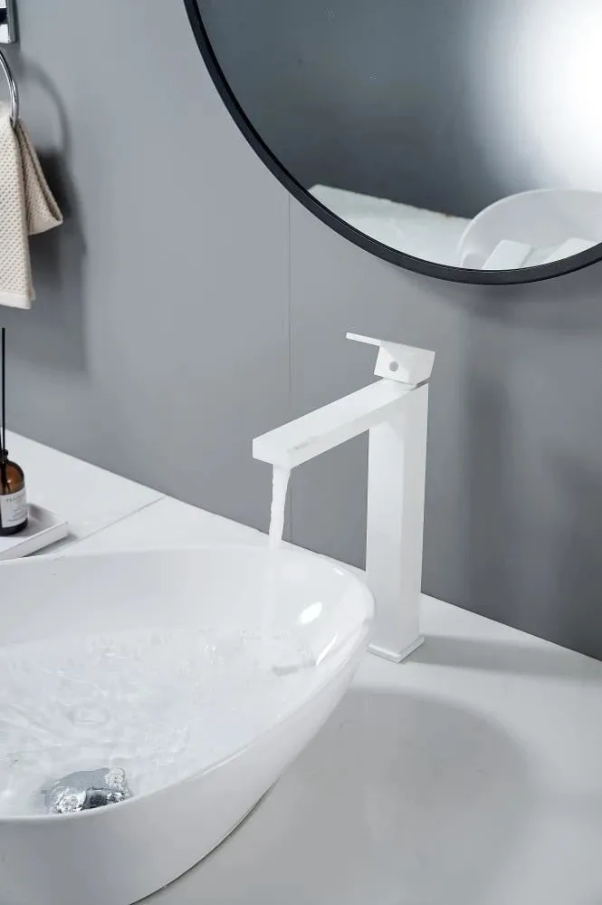 Смеситель для раковины высокий Knotlor KN-24/WY, белый