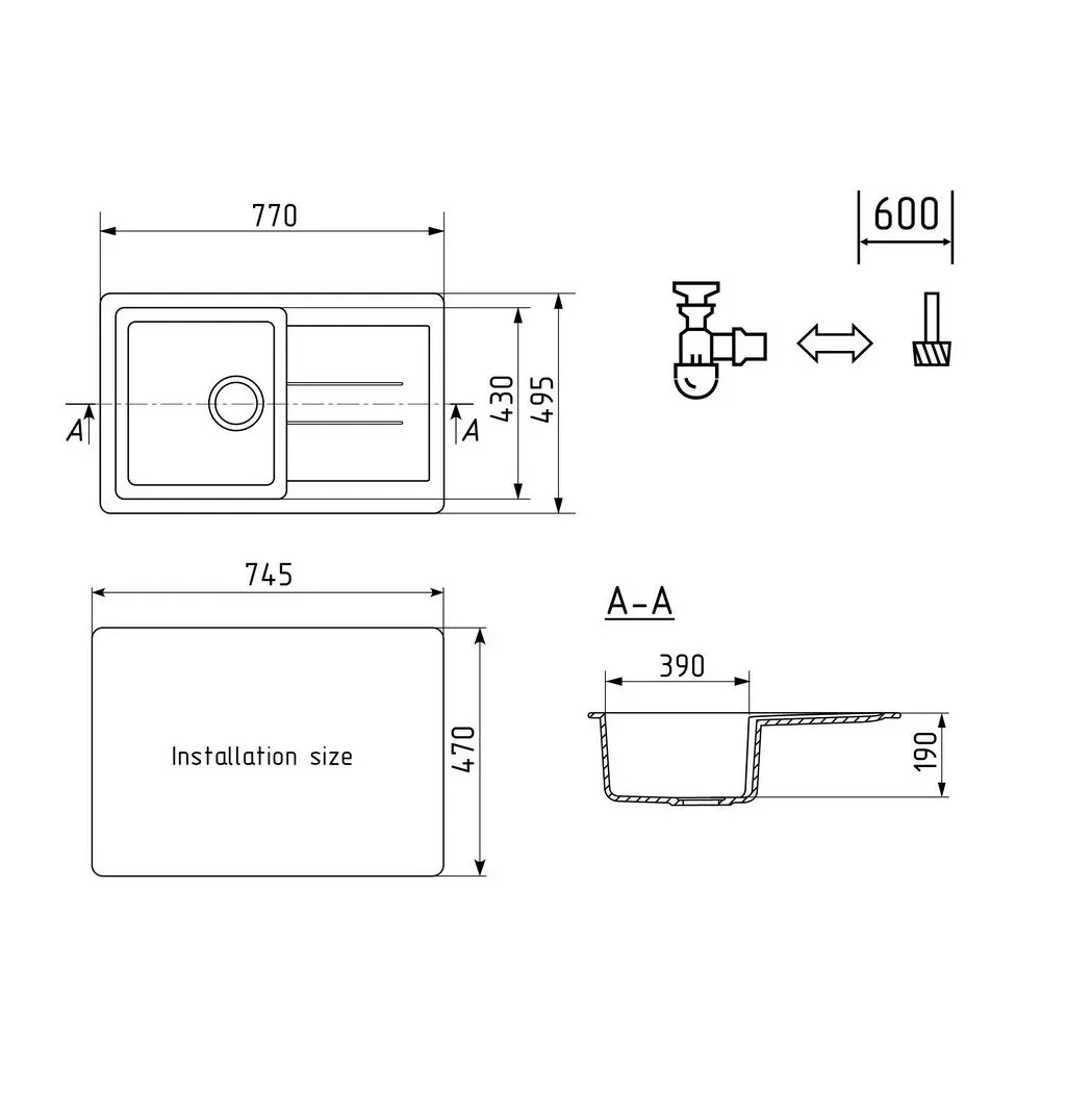 Кухонная мойка Ulgran U-507-307, терракот