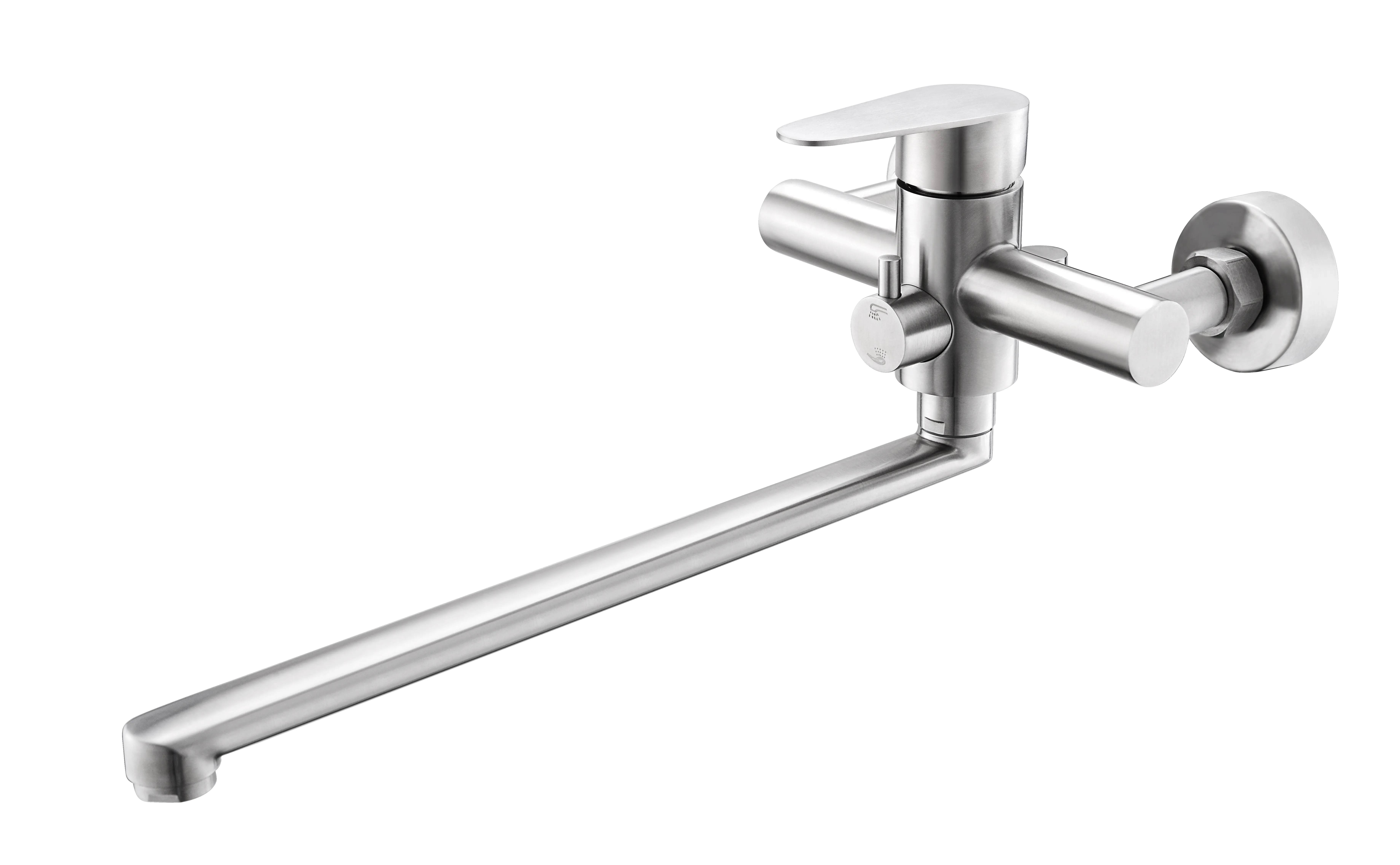 Смеситель для ванны с длинным изливом нержавеющая сталь OLISAN STEEL (ST1221)