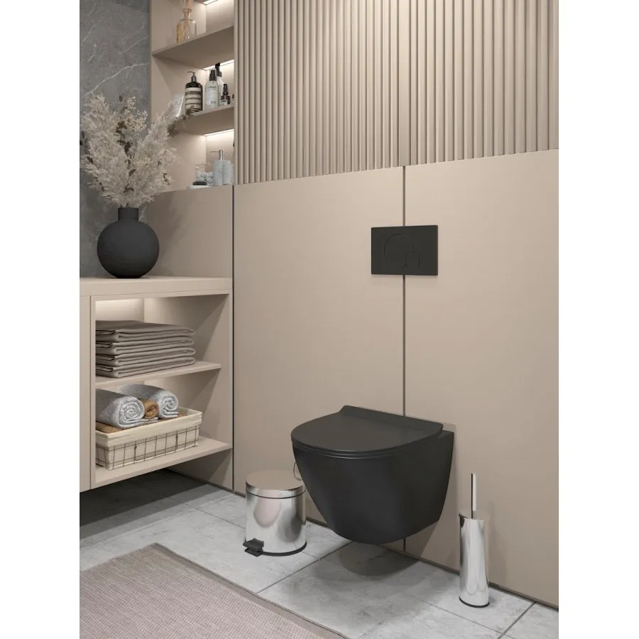 Унитаз подвесной Maretti Elena безободковый с микролифтом, EA10PBM93-560, черный