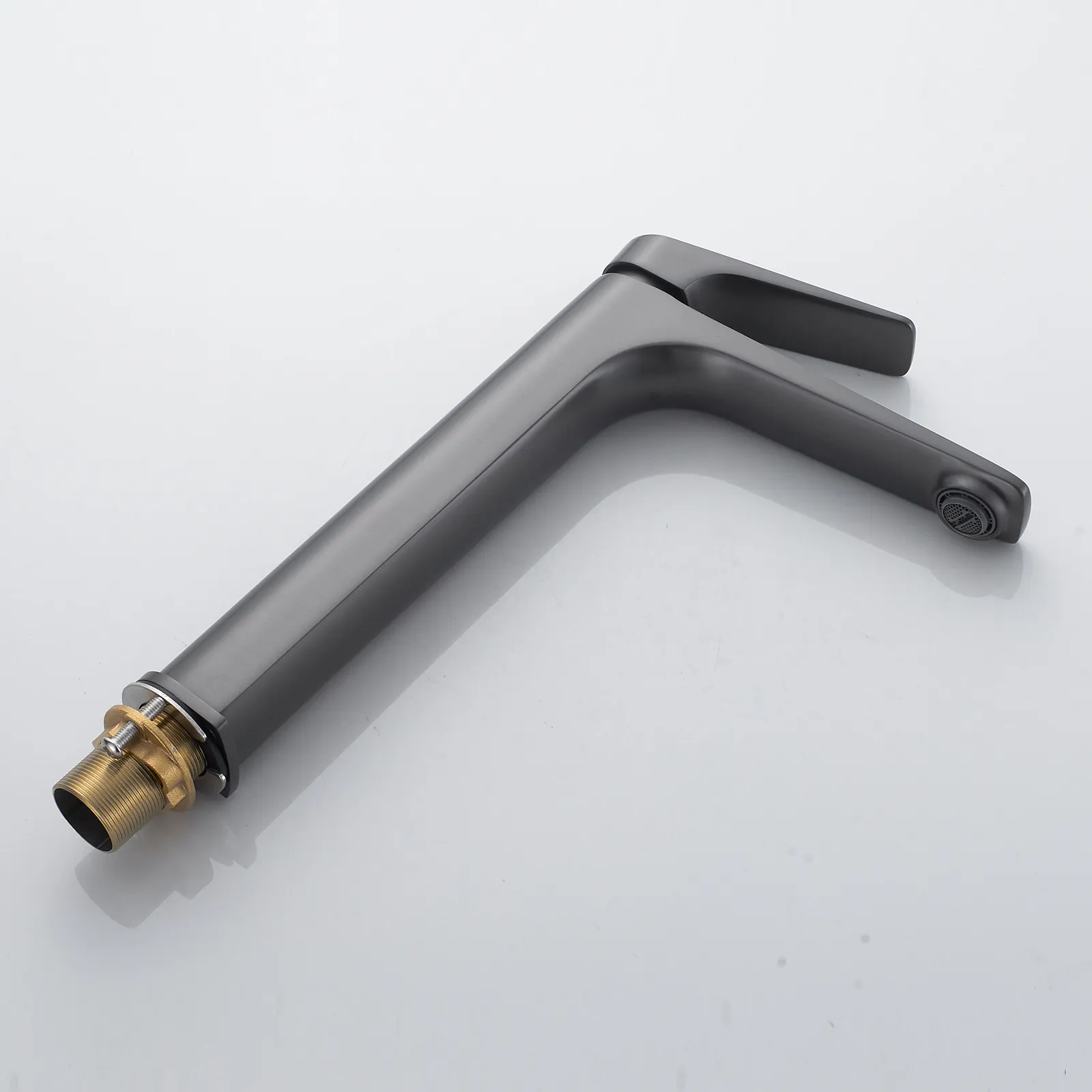 Смеситель для раковины высокий Shevanik S4211T, оружейная сталь