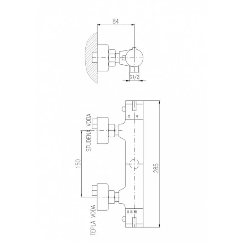 Смеситель для душа Rav Slezak Dunaj Termostat TRM81.5