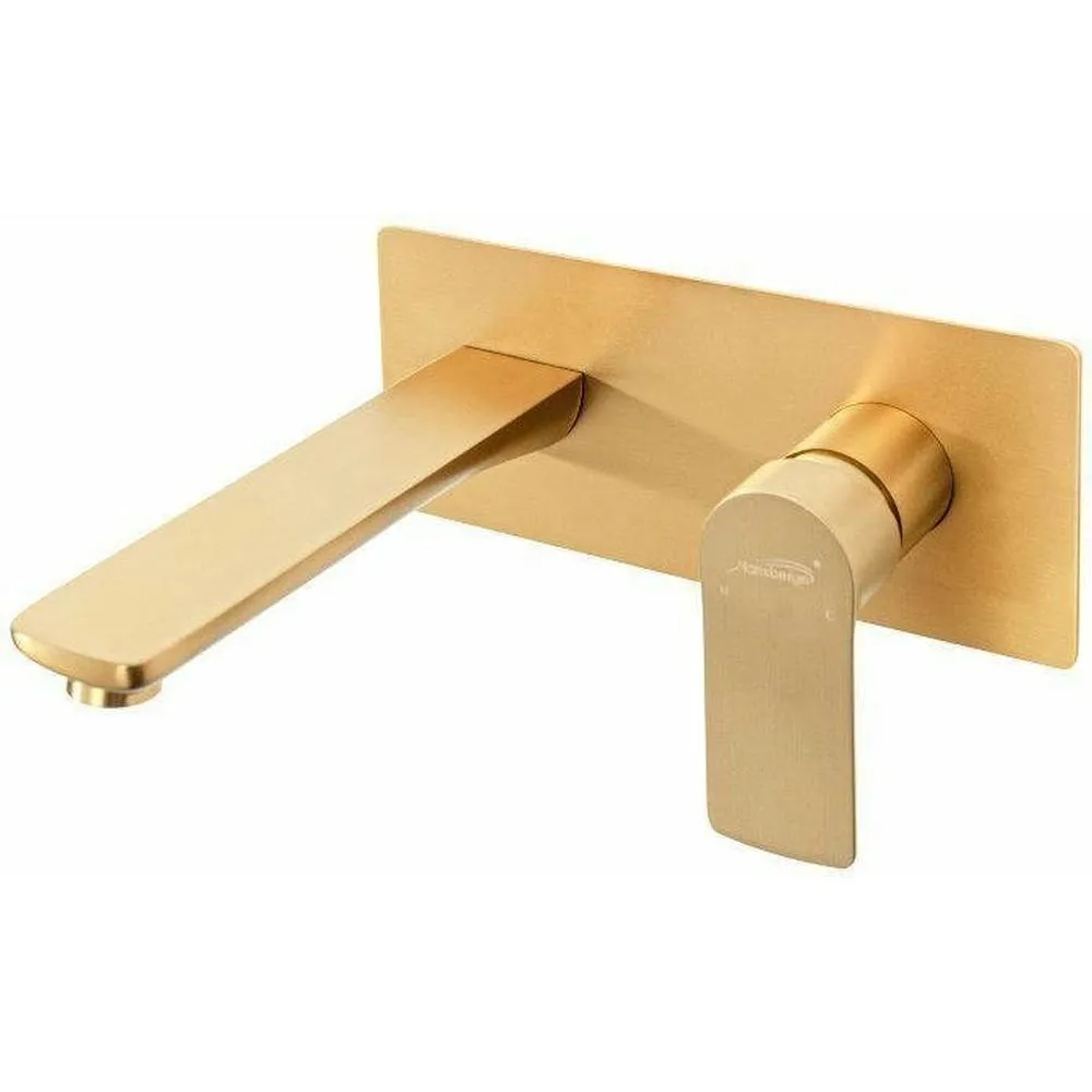Смеситель для раковины встраиваемый Hansberge H699MG, матовое золото
