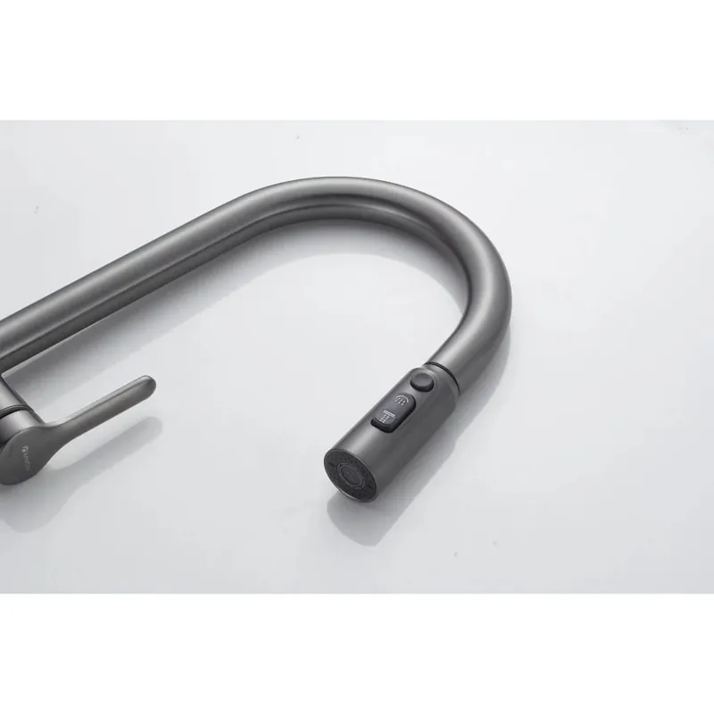 Смеситель для кухни с индикатором температуры Knotlor KN-100/GM, вороненая сталь