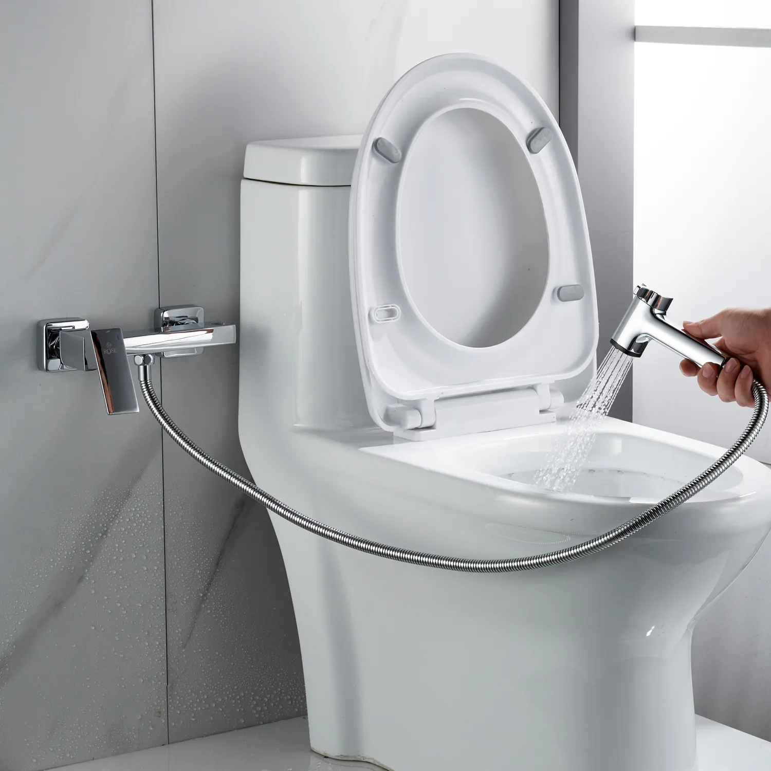 Гигиенический душ со смесителем Rose R2805-1, хром