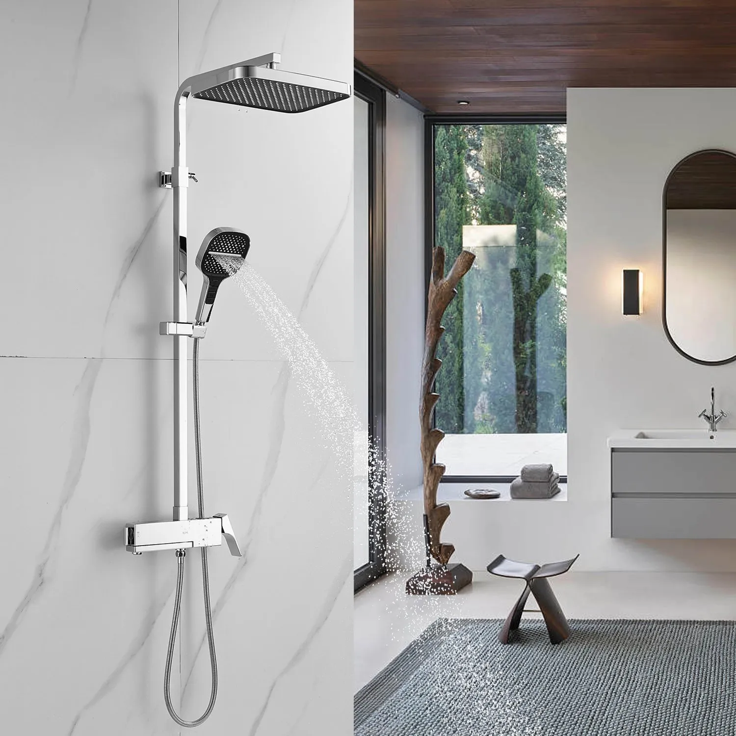 Душевая система Rose R1056, хром