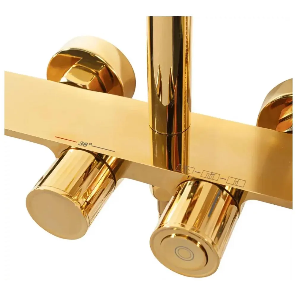 Душевая система с термостатом Hansberge H5055GO, золото