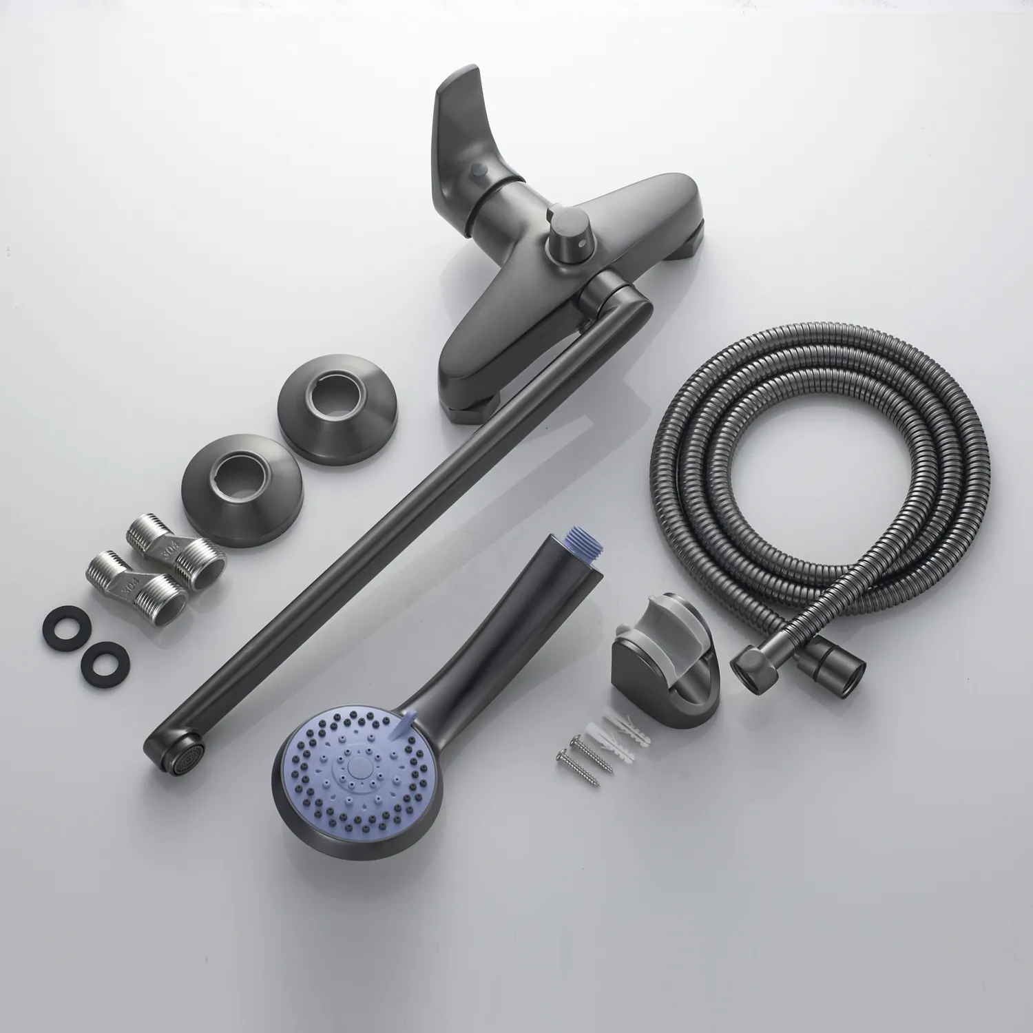 Смеситель для ванны Shevanik S5022T, оружейная сталь