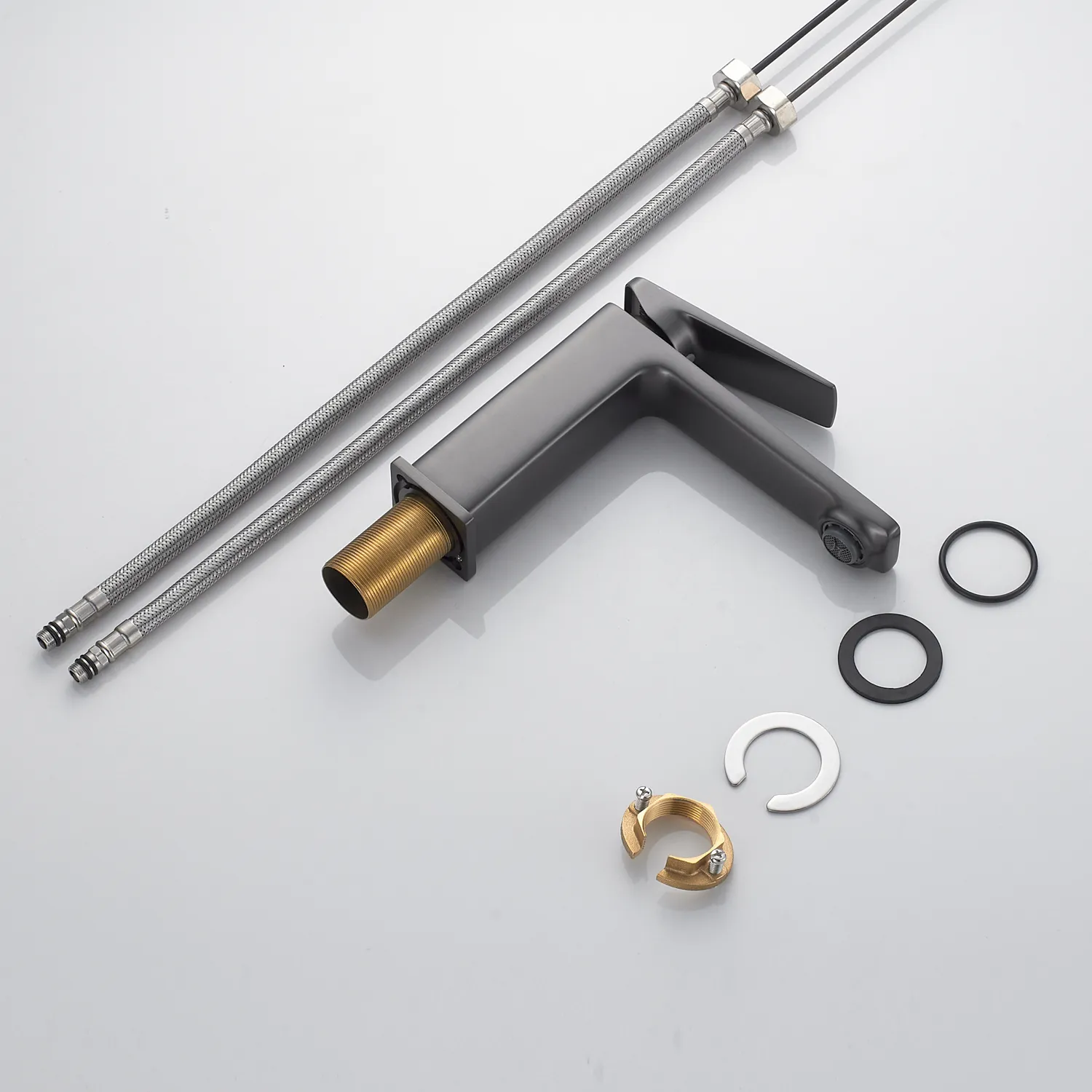 Смеситель для раковины Shevanik S8901T-1, оружейная сталь