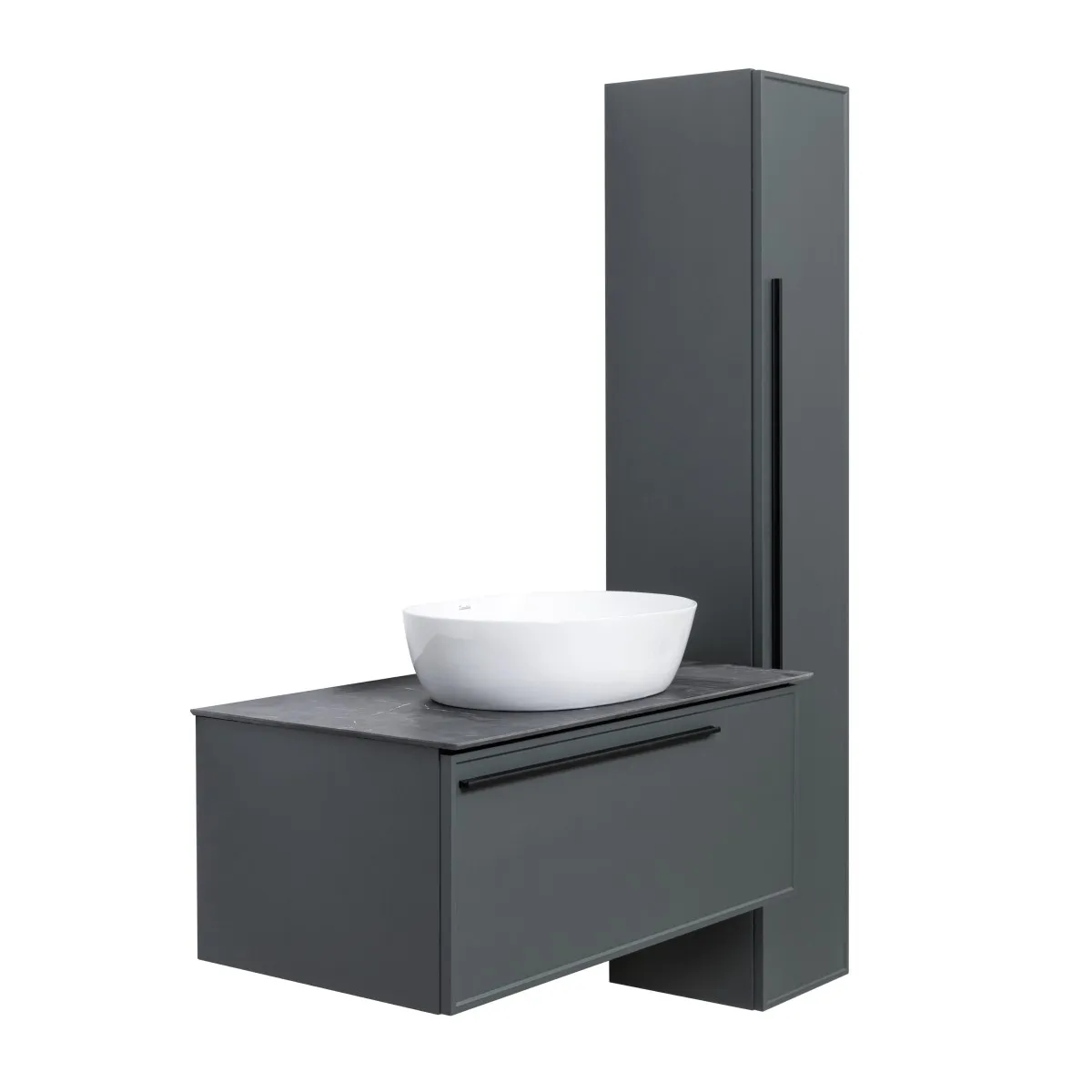 Тумба под раковину подвесная La Fenice Elba FNC-01-ELB-G-90, серо-зеленая