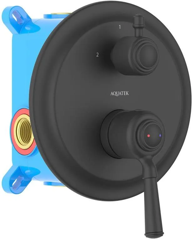 AQ1546MB КЛАССИК смеситель для ванны 2 режима (внешняя и скрытая часть), матовый черный