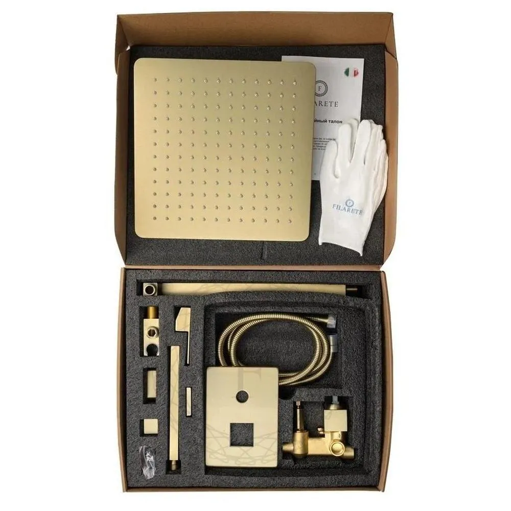 Душевая система встраиваемая FILARETE Fing FL1043MG, матовое золото