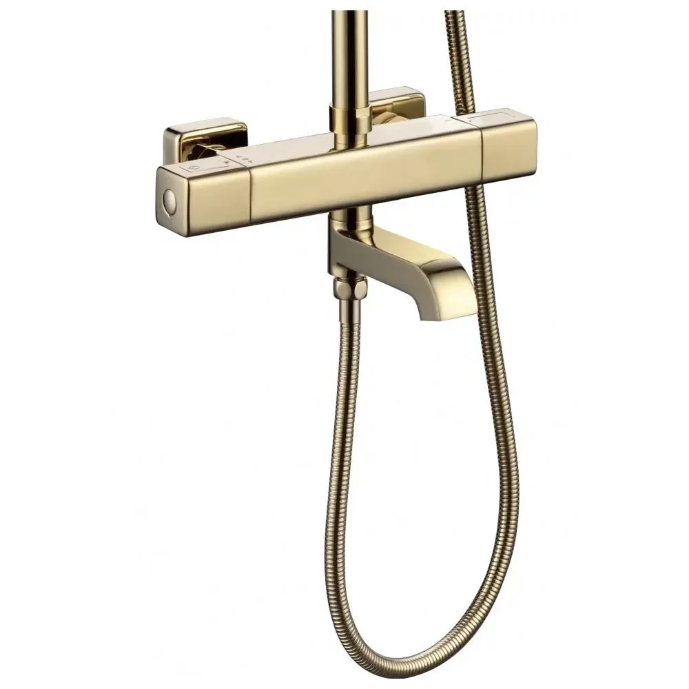 Душевая система с термостатом Grocenberg GB7005MG, матовое золото