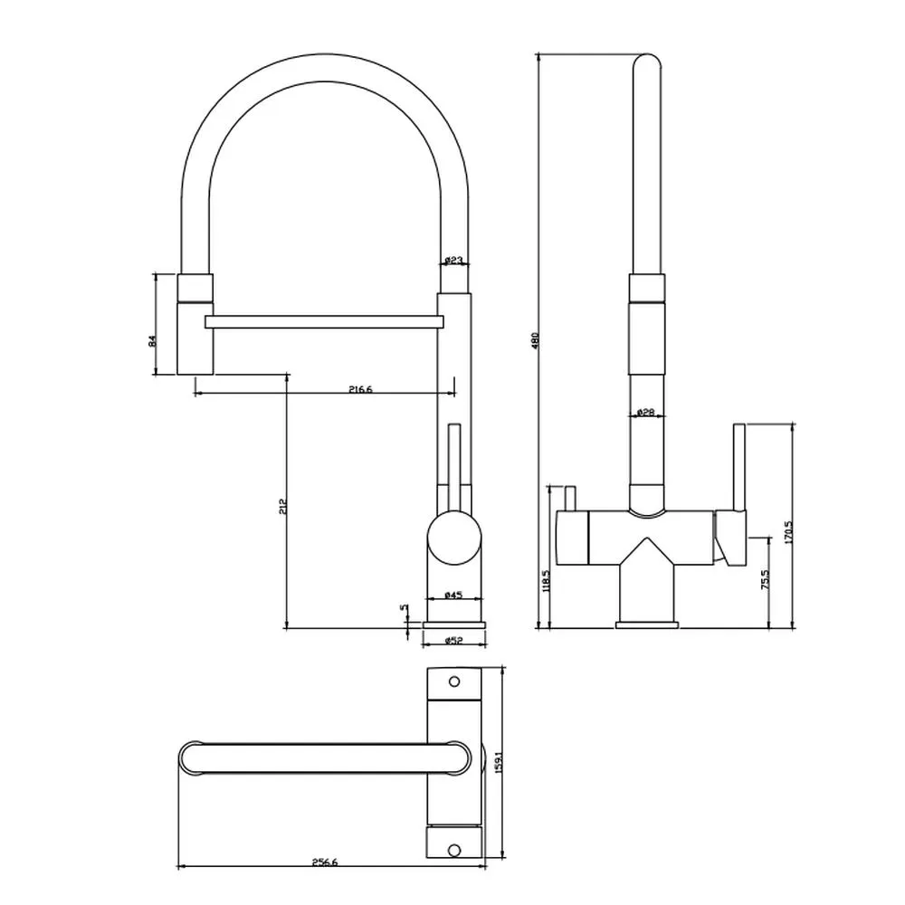 Смеситель для кухни с гибким изливом Grocenberg GB4099CR, хром